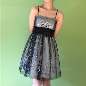 Short silver sparkly petticoat dress